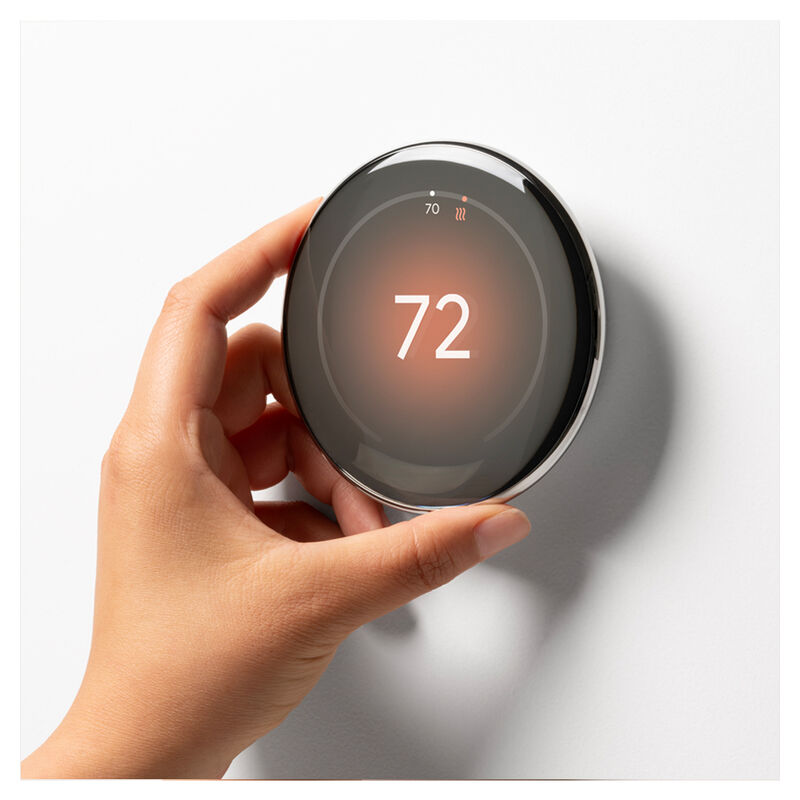 Google Nest Learning Thermostat (4th gen) with Nest Temperature Sensor (2nd gen) - Polished Silver